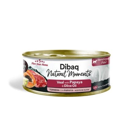 Dibaq Gato Natural Moments Esterilizado Ternera con Papaya Lata 70g