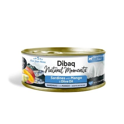Dibaq Gato Natural Moments Esterilizados Sardinas con Mango Lata 70g