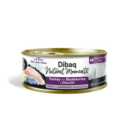 Dibaq Gato Natural Moments Esterlizado Pavo con Arándanos Lata 70g