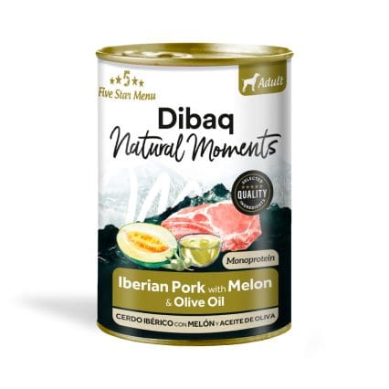 Dibaq Perro Natural Moments Adulto Cerdo Ibérico con Melón Lata 380g