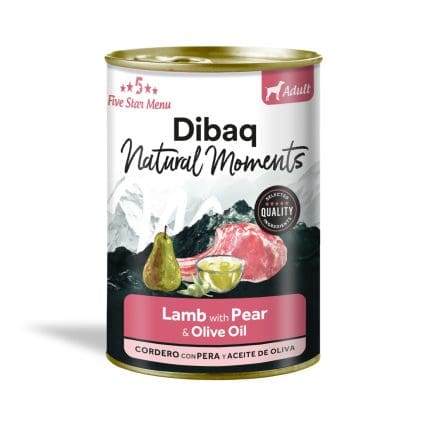 Dibaq Perro Natural Moments Adulto Cordero con Pera Lata 380g