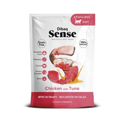 Dibaq Gato Sense Bocaditos en salsa Pollo con Atún Sobre 100g