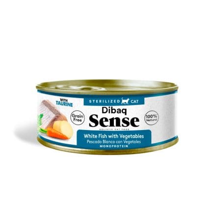 Dibaq Gato Sense Esterilizado Pescado Blanco con Vegetales lata 70g