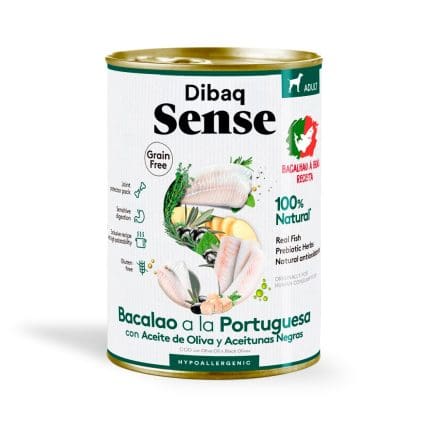 Dibaq Perro Sense Grain Free Bacalao a la Portuguesa lata 380g