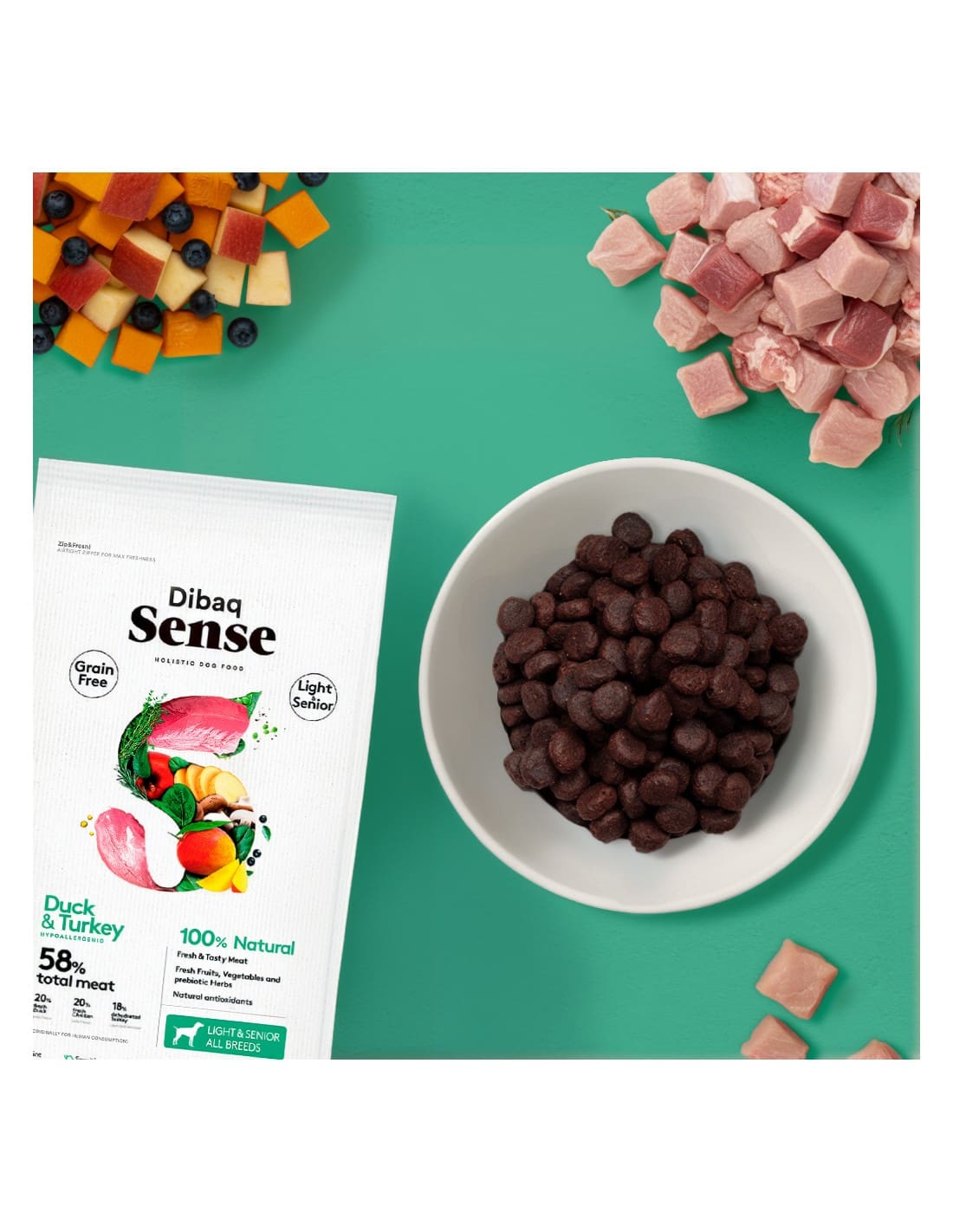 Dibaq Perro Sense Grain Free Pato y Pavo Light o Senior - Imagen 2