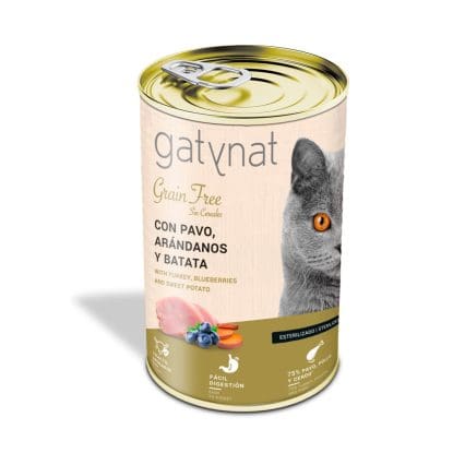 Gatynat Grain Free Pavo, Arándanos y Batata lata 400g