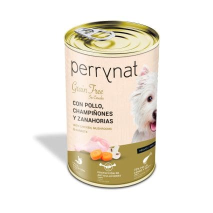 Perrynat Grain Free Pollo con champiñones y Zanahoria lata 400g